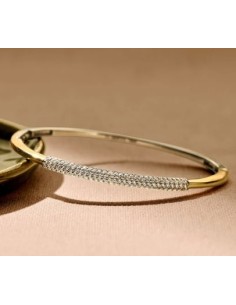 Brazalete moderno con pavé plata de 1ª ley 2