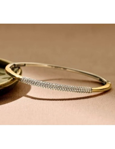 Brazalete moderno con pavé plata de 1ª ley
