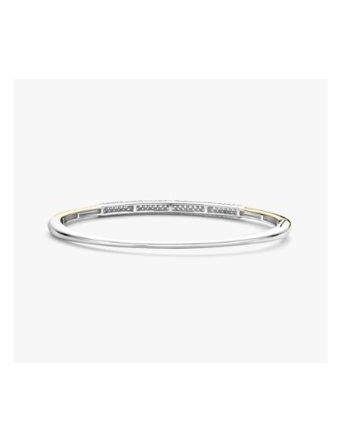 Brazalete moderno con pavé plata de 1ª ley