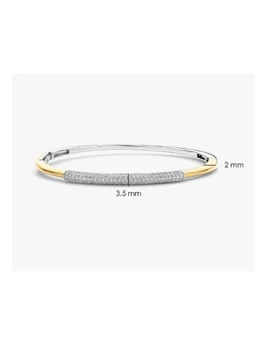 Brazalete moderno con pavé plata de 1ª ley