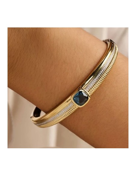 Brazalete azul con estructura de cojín plata de 1ª ley
