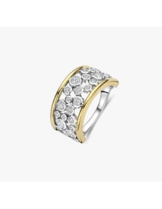 Anillo llamativo con brillo abierto plata de 1ª ley