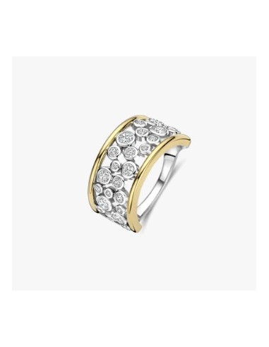 Anillo llamativo con brillo abierto plata de 1ª ley