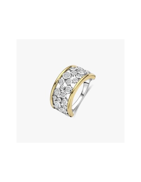 Anillo llamativo con brillo abierto plata de 1ª ley