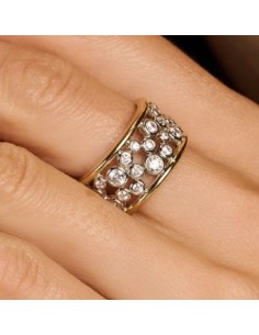 Anillo llamativo con brillo abierto plata de 1ª ley 2