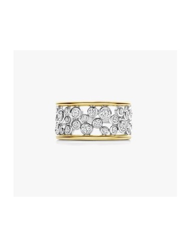 Anillo llamativo con brillo abierto plata de 1ª ley