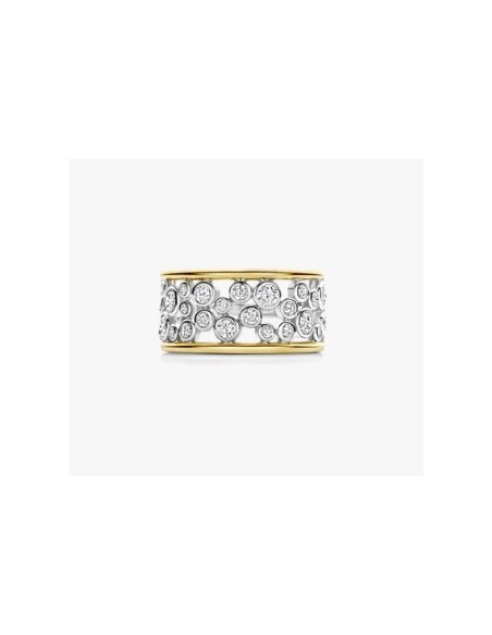 Anillo llamativo con brillo abierto plata de 1ª ley