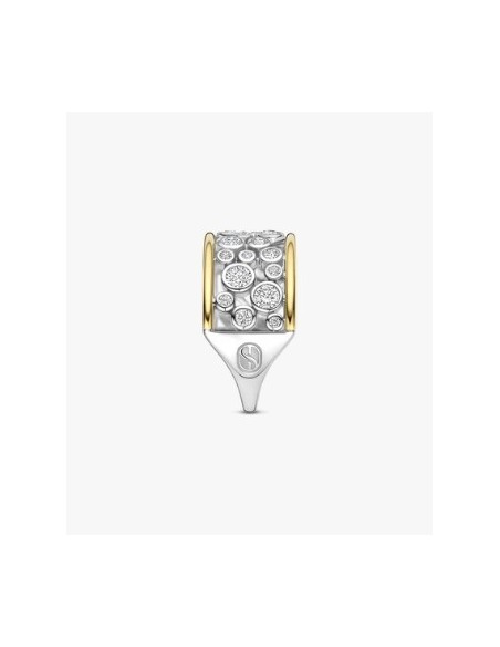 Anillo llamativo con brillo abierto plata de 1ª ley