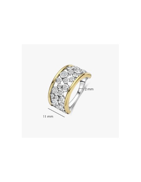 Anillo llamativo con brillo abierto plata de 1ª ley