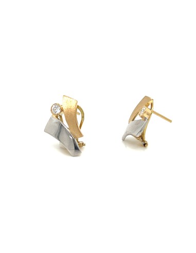 PENDIENTES BICOLOR RO ZN ORO DE 18K