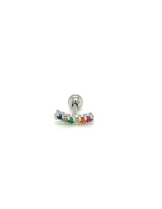 PIERCING BARRA ZN COLORES  PLATA DE 1ª LEY
