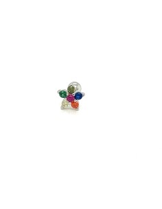PIERCING FLOR ZN COLORES PLATA DE 1ª LEY