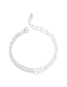 PULSERA MITAD ZN ESLABON PLATA DE 1ª LEY