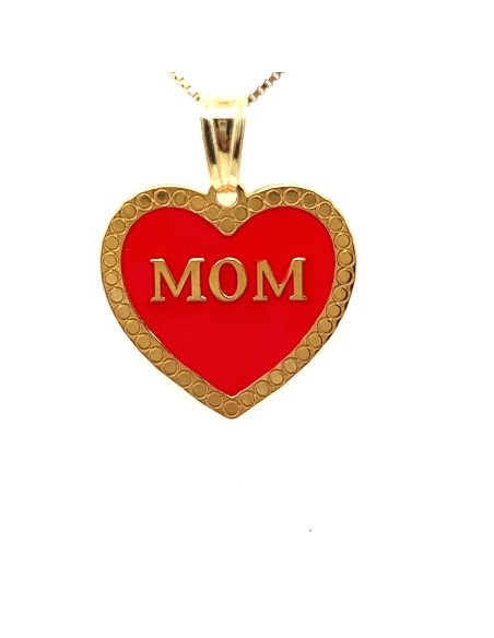 GARGANTILLA MOM ROJO LOVE PLATA CHAP DE 1ª LEY