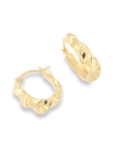 PENDIENTES OVAL RIZO PLATA CHAPADA DE 1ª LEY