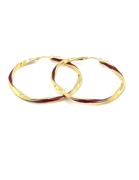 PENDIENTES ARO RIZADO FINO MARRÓN PLATA-CHAP