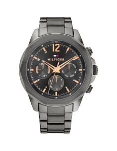 RELOJ GRIS CON AGUJAS EN ROSADO TOMMY