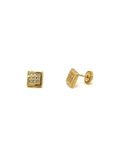 PENDIENTES CUADRADO 6X6MM ZN ORO DE 18K