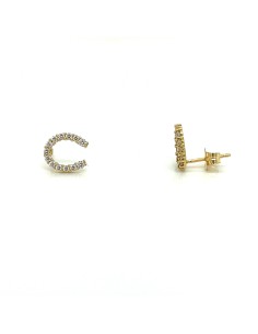 PENDIENTES HERRADURA ZN ORO DE 18K