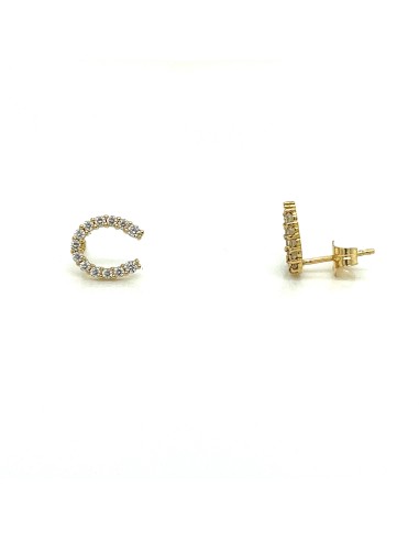 PENDIENTES HERRADURA ZN ORO DE 18K