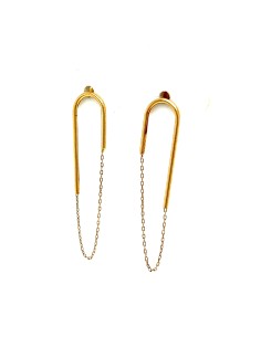 PENDIENTES TELMA LARGOS CADENITA ORO DE 18K