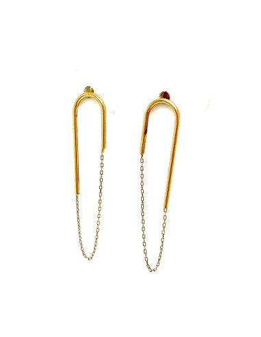 PENDIENTES TELMA LARGOS CADENITA ORO DE 18K