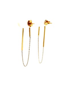 PENDIENTES TELMA LARGOS CADENITA ORO DE 18K 2