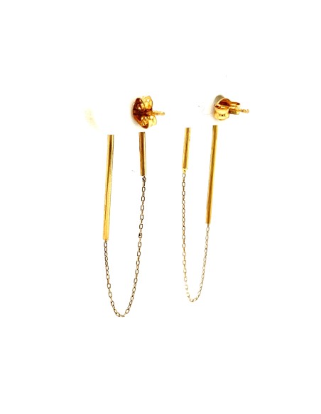 PENDIENTES TELMA LARGOS CADENITA ORO DE 18K