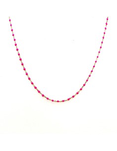 GARGANTILLA BOLITAS ROSA PLATA-CHAP