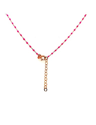 GARGANTILLA BOLITAS ROSA PLATA-CHAP