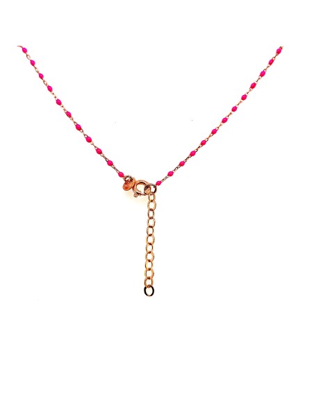 GARGANTILLA BOLITAS ROSA PLATA-CHAP