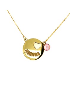 GARGANTILLA PLACA MAMA ZN ROSA ORO DE 18K 2