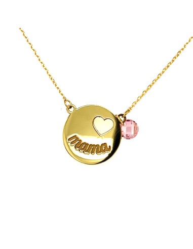 GARGANTILLA PLACA MAMA ZN ROSA ORO DE 18K