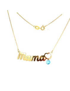 GARGANTILLA MAMA LOVE ZN TURQ ORO DE 18K