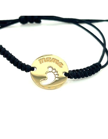 PULSERA MACRAME MAMA PIE ORO DE 18K