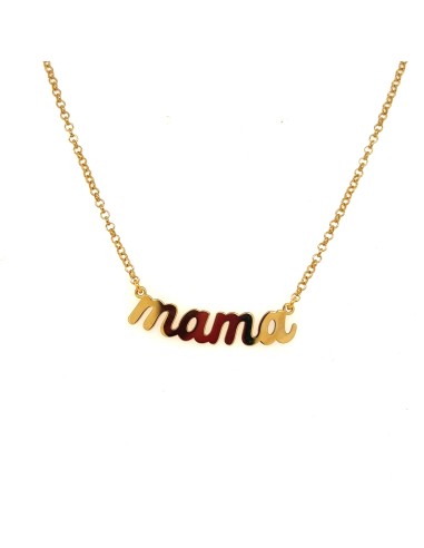 GARGANTILLA MAMA PLATA CHAPADA DE 1ª LEY