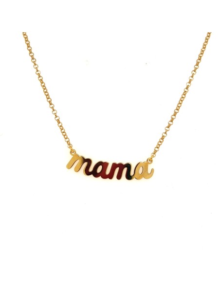 GARGANTILLA MAMA PLATA CHAPADA DE 1ª LEY