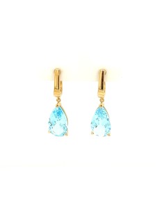 PENDIENTES TOPACIO AZUL ORO DE 18K