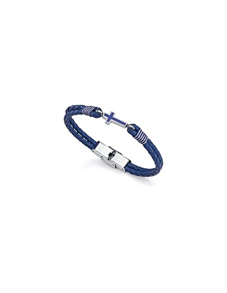 PULS ACERO CRUZ PIEL AZUL NIÑO FN