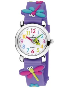 RELOJ LILA LIBÉLULAS CORREA DE SILICONA