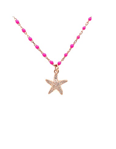 GARGANTILLA ESTRELLA ROSA PLATA