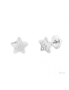 PENDIENTES ESTRELLA ZN ROSCA PLATA DE 1ª LEY