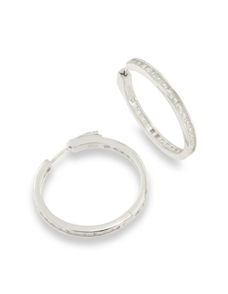 PENDIENTES ARO CUADRY ZN PLATA DE 1ª LEY