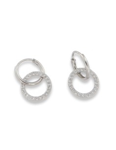 PENDIENTES DOBLE ANILLA ZN PLATA DE 1ª LEY
