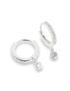 PENDIENTES ARO ZN CON ZN COLGANDO PLATA DE 1ª LEY