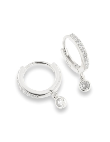 PENDIENTES ARO ZN CON ZN COLGANDO PLATA DE 1ª LEY