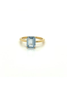 ANILLO TOPAZIO AZUL ORO DE 18K