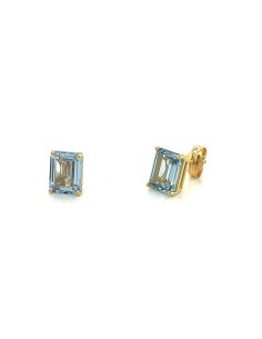 PENDIENTES TOPAZIO AZUL ORO DE 18K