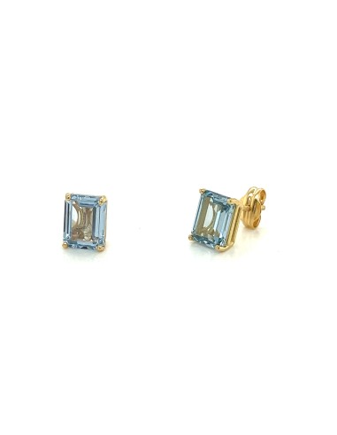 PENDIENTES TOPAZIO AZUL ORO DE 18K