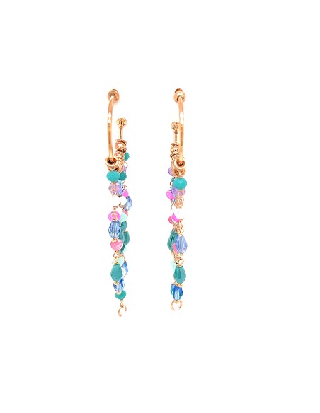 PENDIENTES ARO PIEDRAS SEMIPRECIOSAS PLATA-CHAP